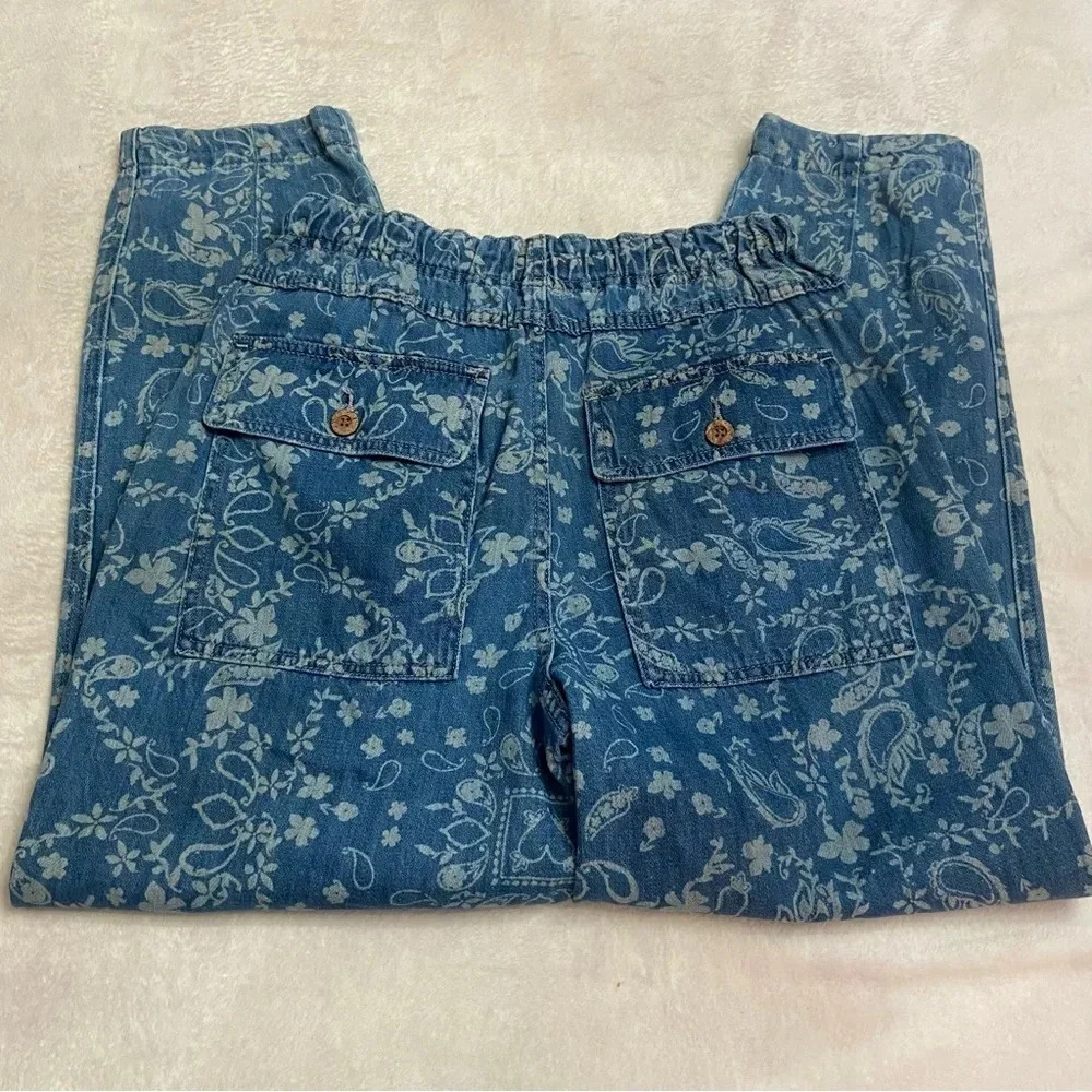 New! We the Free People Mixed Up Printed Utility Jeans belt 28257